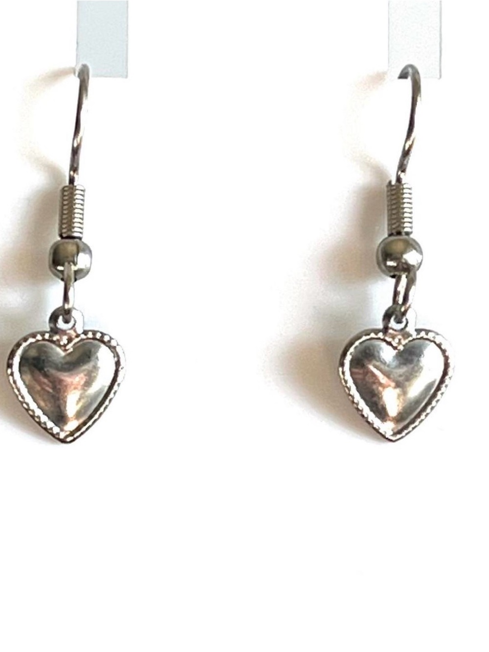 Silver Heart Drop Earrings - Women Jewelry